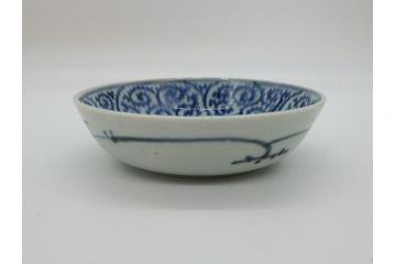 江戸期　古伊万里　染付　蛸唐草文　5寸皿　約15cm　伊万里焼の伝統美が詰まった皿3枚セット(五寸、和皿、小皿、小鉢、和食器)(R-061820)