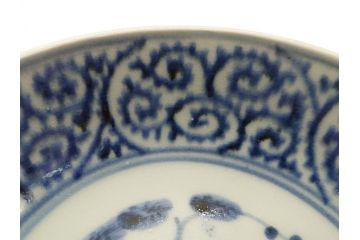 江戸期　古伊万里　染付　蛸唐草文　5寸皿　約15cm　伊万里焼の伝統美が詰まった皿3枚セット(五寸、和皿、小皿、小鉢、和食器)(R-061820)