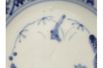 江戸期　古伊万里　染付　蛸唐草文　5寸皿　約15cm　伊万里焼の伝統美が詰まった皿3枚セット(五寸、和皿、小皿、小鉢、和食器)(R-061820)