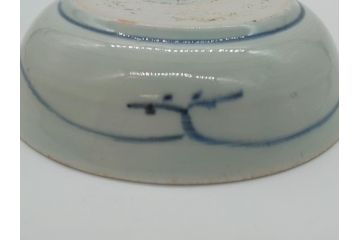 江戸期　古伊万里　染付　蛸唐草文　5寸皿　約15cm　伊万里焼の伝統美が詰まった皿3枚セット(五寸、和皿、小皿、小鉢、和食器)(R-061820)