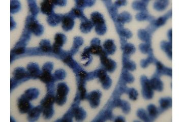 江戸期　古伊万里　宣徳年製　染付　変形　蛸唐草文　5寸皿　約15cm　総蛸唐草の絵付けに魅了される皿2枚セット(五寸、和皿、なます皿、和食器)(R-061821)
