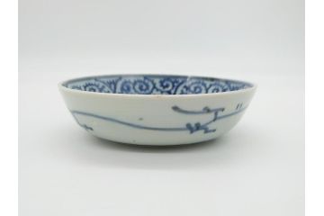 江戸期　古伊万里　染付　蛸唐草文　5寸皿　約15cm　伊万里焼の伝統美が詰まった皿2枚セット(五寸、和皿、小皿、小鉢、和食器)(R-061822)