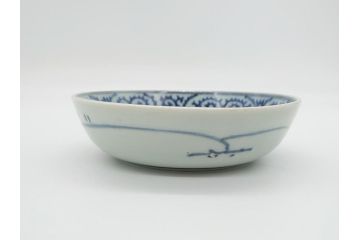 江戸期　古伊万里　染付　蛸唐草文　5寸皿　約15cm　伊万里焼の伝統美が詰まった皿2枚セット(五寸、和皿、小皿、小鉢、和食器)(R-061822)