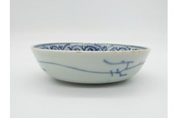 江戸期　古伊万里　染付　蛸唐草文　5寸皿　約15cm　伊万里焼の伝統美が詰まった皿2枚セット(五寸、和皿、小皿、小鉢、和食器)(R-061822)