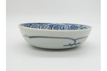 江戸期　古伊万里　染付　蛸唐草文　5寸皿　約15cm　伊万里焼の伝統美が詰まった皿2枚セット(五寸、和皿、小皿、小鉢、和食器)(R-061822)