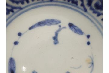 江戸期　古伊万里　染付　蛸唐草文　5寸皿　約15cm　伊万里焼の伝統美が詰まった皿2枚セット(五寸、和皿、小皿、小鉢、和食器)(R-061822)