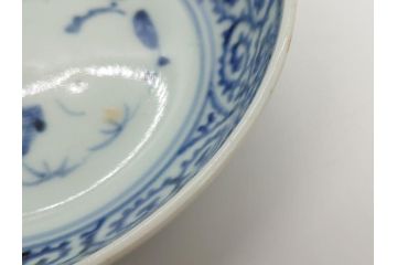 江戸期　古伊万里　染付　蛸唐草文　5寸皿　約15cm　伊万里焼の伝統美が詰まった皿2枚セット(五寸、和皿、小皿、小鉢、和食器)(R-061822)