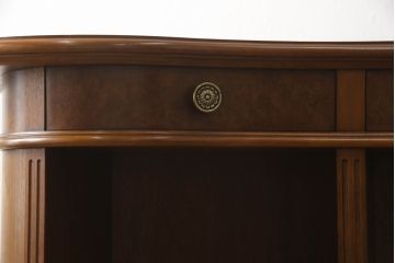 中古　激レア　希少　DREXEL HERITAGE(ドレクセルヘリテイジ)　FRANCESCA(フランチェスカ)シリーズ　滑らかな曲線と美しい杢目に目を奪われるバーカウンターキャビネット(カウンターテーブル、サイドボード、サイドキャビネット、収納棚)(R-061826)