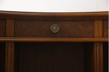 中古　激レア　希少　DREXEL HERITAGE(ドレクセルヘリテイジ)　FRANCESCA(フランチェスカ)シリーズ　滑らかな曲線と美しい杢目に目を奪われるバーカウンターキャビネット(カウンターテーブル、サイドボード、サイドキャビネット、収納棚)(R-061826)