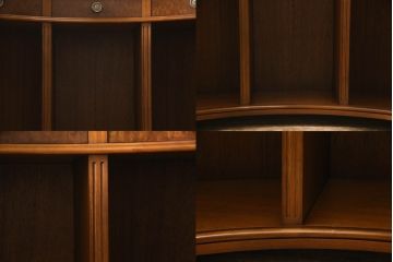 中古　激レア　希少　DREXEL HERITAGE(ドレクセルヘリテイジ)　FRANCESCA(フランチェスカ)シリーズ　滑らかな曲線と美しい杢目に目を奪われるバーカウンターキャビネット(カウンターテーブル、サイドボード、サイドキャビネット、収納棚)(R-061826)