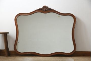 中古　DREXEL HERITAGE(ドレクセルヘリテイジ)　Touraine(ツーレイン)　マホガニー材　凝ったつくりのウォールミラー(壁掛け鏡)(R-061838)