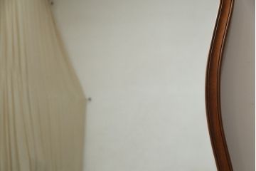 中古　DREXEL HERITAGE(ドレクセルヘリテイジ)　Touraine(ツーレイン)　マホガニー材　凝ったつくりのウォールミラー(壁掛け鏡)(R-061838)