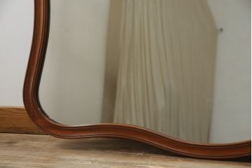 中古　DREXEL HERITAGE(ドレクセルヘリテイジ)　Touraine(ツーレイン)　マホガニー材　凝ったつくりのウォールミラー(壁掛け鏡)(R-061838)