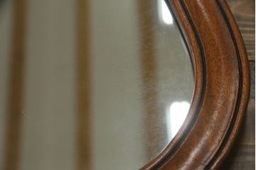 中古　DREXEL HERITAGE(ドレクセルヘリテイジ)　Touraine(ツーレイン)　マホガニー材　凝ったつくりのウォールミラー(壁掛け鏡)(R-061838)