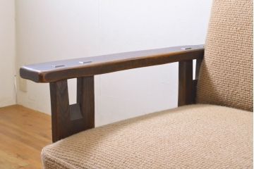中古　神戸洋家具　永田良介商店　くつろぎの空間を演出する3人掛けソファ(三人掛け、3P、トリプルソファ)(R-061840)