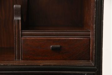 和製アンティーク　三方栗材　和モダンテイストのお部屋づくりに取り入れたい二段重ね茶箪笥(茶棚、収納棚、戸棚、食器棚、キャビネット)(R-061841)