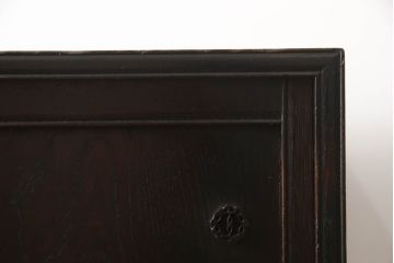 和製アンティーク　三方栗材　和モダンテイストのお部屋づくりに取り入れたい二段重ね茶箪笥(茶棚、収納棚、戸棚、食器棚、キャビネット)(R-061841)