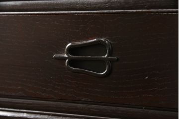 和製アンティーク　三方栗材　和モダンテイストのお部屋づくりに取り入れたい二段重ね茶箪笥(茶棚、収納棚、戸棚、食器棚、キャビネット)(R-061841)