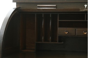 和製アンティーク　ナラ材　レトロな雰囲気たっぷりのロールトップデスク　(R-061845)