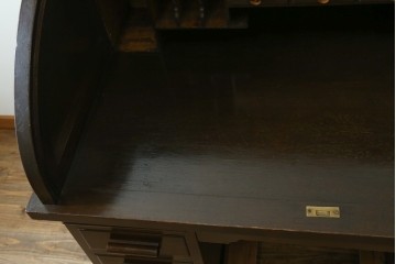 和製アンティーク　ナラ材　レトロな雰囲気たっぷりのロールトップデスク　(R-061845)