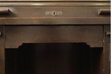 和製アンティーク　ナラ材　レトロな雰囲気たっぷりのロールトップデスク(ワークデスク、机、在宅ワーク、在宅用)(R-061845)
