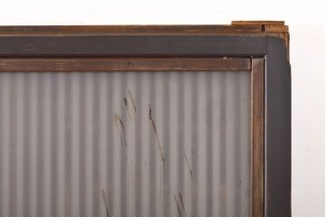和製アンティーク　すりガラス　和モダンな空間づくりにおすすめの裏ガラス格子戸4枚セット(引き戸、ガラス帯戸、建具)(R-061846)