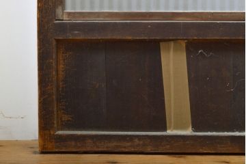 和製アンティーク　すりガラス　和モダンな空間づくりにおすすめの裏ガラス格子戸4枚セット(引き戸、ガラス帯戸、建具)(R-061846)