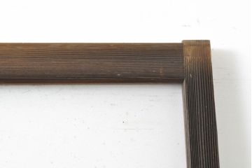 アンティーク建具　ゆらゆらガラス　昭和レトロな雰囲気漂うガラス戸2枚(引き戸、格子戸)(R-061858)