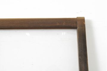 アンティーク建具　ゆらゆらガラス　昭和レトロな雰囲気漂うガラス戸2枚(引き戸、格子戸)(R-061859)