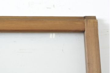 アンティーク建具　ゆらゆらガラス　昭和レトロな雰囲気漂うガラス戸2枚(引き戸、格子戸)(R-061859)