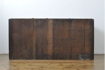 和製アンティーク　漆塗り　前面欅(ケヤキ)材　上質な空間を演出する収納箪笥サイドボード(夜具箪笥、水屋箪笥、布団箪笥)(R-061861)