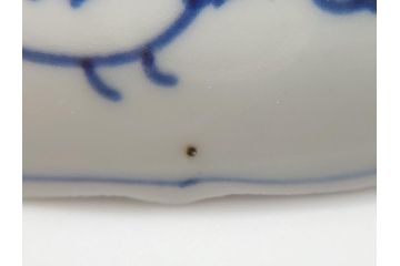 江戸期　古伊万里　花盆図　7寸皿　約21.5　ひとつひとつ丁寧に絵付けされた中皿2枚セット(七寸、稜花型、輪花型、雷紋、変形皿、和食器、和皿)(R-061870)