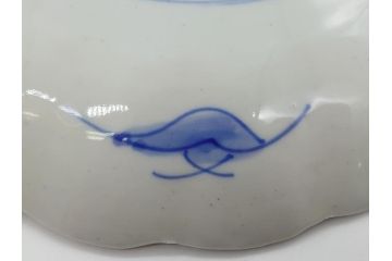 幕末期　古伊万里　金彩　色絵　花瓶文　7寸　約21cm　目にも鮮やかな色調の大皿2枚セット(花盆文、菊花型、輪花型、変形皿、和食器、和皿、七寸)(R-061872)