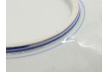 幕末期　古伊万里　金彩　色絵　花瓶文　7寸　約21cm　目にも鮮やかな色調の大皿2枚セット(花盆文、菊花型、輪花型、変形皿、和食器、和皿、七寸)(R-061872)