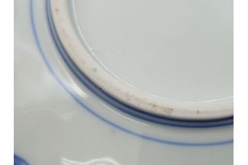 幕末期　古伊万里　金彩　色絵　花瓶文　7寸　約21cm　目にも鮮やかな色調の大皿2枚セット(花盆文、菊花型、輪花型、変形皿、和食器、和皿、七寸)(R-061872)