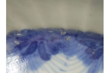 染付　楕円　菊形　花?図　3.6寸皿　約11　上品なフォルムが食卓のアクセントになる小皿5枚セット(三寸六分、和皿、変形皿、和食器)(R-061873)