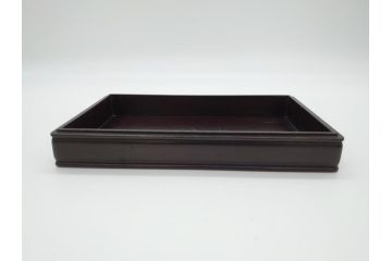 中国　古玩　唐木　紫檀　木製　象嵌　使い込むほどに深みが増してくる紫檀の硯箱(小箱、小物入れ、木箱)(R-061875)