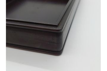中国　古玩　唐木　紫檀　木製　象嵌　使い込むほどに深みが増してくる紫檀の硯箱(小箱、小物入れ、木箱)(R-061875)