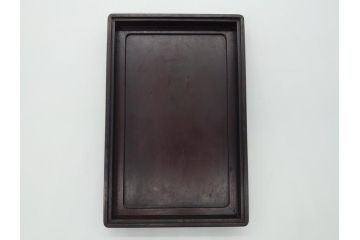 中国　古玩　唐木　紫檀　木製　象嵌　使い込むほどに深みが増してくる紫檀の硯箱(小箱、小物入れ、木箱)(R-061875)