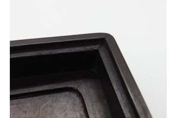 中国　古玩　唐木　紫檀　木製　象嵌　使い込むほどに深みが増してくる紫檀の硯箱(小箱、小物入れ、木箱)(R-061875)