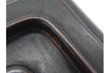 中国　古玩　唐木　紫檀　木製　象嵌　使い込むほどに深みが増してくる紫檀の硯箱(小箱、小物入れ、木箱)(R-061875)