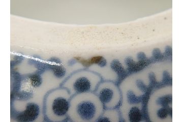 江戸期　古伊万里　銚子　染付　蛸唐草　存在感のある蛸唐草と花絵が印象的な急須(水注、茶道具)(R-061878)