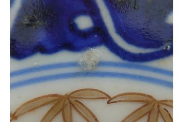 明治期　富長貴春(富貴長春)　伊万里　金襴手　金魚に花図　6.8寸皿　約20.5cm　色彩豊かで食卓に華やぎをもたらす皿2枚セット(六寸八分、和食器、和皿)(R-061883)