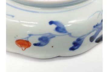 江戸期　太明成化年製　古伊万里　色絵　染付　竹林賢人図　7寸皿　約21　鮮やかな色彩が目を惹く皿3枚セット(七寸、葵口、輪花型、稜花型、唐子図、和食器、和皿)(R-061884)