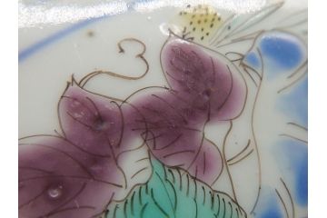 江戸期　太明成化年製　古伊万里　色絵　染付　竹林賢人図　7寸皿　約21　鮮やかな色彩が目を惹く皿2枚セット(七寸、葵口、輪花型、稜花型、唐子図、和食器、和皿)(R-061885)