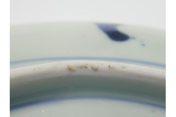 江戸期　太明成化年製　古伊万里　色絵　染付　竹林賢人図　7寸皿　約21　鮮やかな色彩が目を惹く皿2枚セット(七寸、葵口、輪花型、稜花型、唐子図、和食器、和皿)(R-061885)