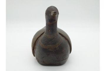 李朝?　木彫り　経年により質感に深みを増した愛らしい鴨のデコイ(置き物、置物、模型、ディスプレイ、インテリア)(R-061886)