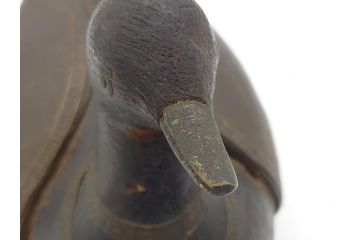 李朝?　木彫り　経年により質感に深みを増した愛らしい鴨のデコイ(置き物、置物、模型、ディスプレイ、インテリア)(R-061886)