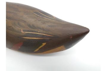 1940年代　フランス　つぶらな瞳が可愛らしい木製デコイ2羽セット(つがい、鴨、置物、置き物、模型、ディスプレイ、インテリア)(R-061887)