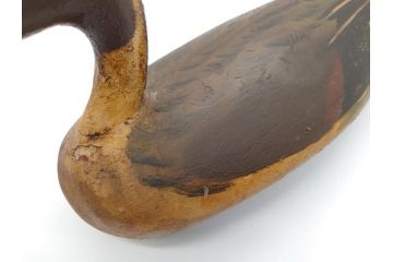 1940年代　フランス　つぶらな瞳が可愛らしい木製デコイ2羽セット(つがい、鴨、置物、置き物、模型、ディスプレイ、インテリア)(R-061887)